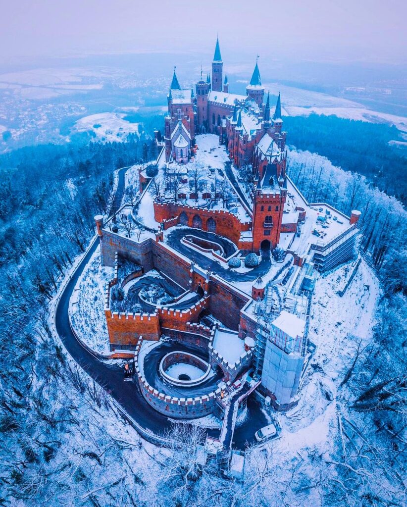 castle, winter, seasonal, magical, snow, drone, above, nature, drone, drone, drone, drone, drone